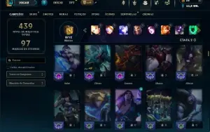 Unranked com TODOS os champs e 151 Skins ( MAIN SUP )
