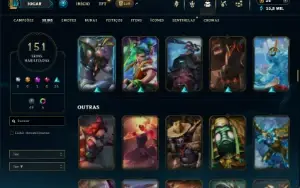 Unranked com TODOS os champs e 151 Skins ( MAIN SUP )