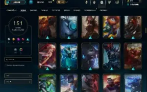 Unranked com TODOS os champs e 151 Skins ( MAIN SUP )