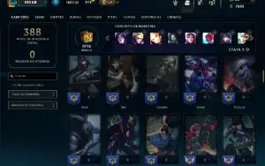 Platina 1 com 90 Champs e 49 Skins ( ADC / TOP / MID / JG )