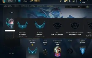 Platina 1 com 90 Champs e 49 Skins ( ADC / TOP / MID / JG )