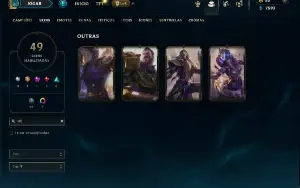 Platina 1 com 90 Champs e 49 Skins ( ADC / TOP / MID / JG )