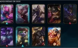 Conta League of Legends nível 185 Ouro 3 provisorio 35 Skins