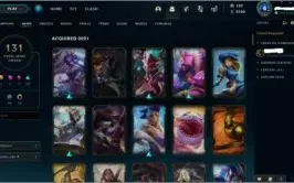 Conta de LoL Platina 4 com várias skins