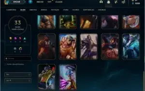 Conta DIAMANTE 1 com 33 skins e 50 champs