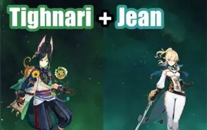 Contas Genshin Impact AR 5 com Tighnari e Jean