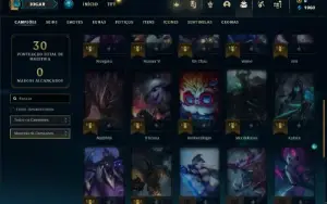 Conta Unranked com 31 Champs e 5 Skins + 3 Fragmentos