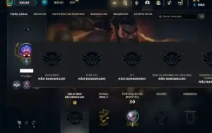 Conta Unranked com 31 Champs e 5 Skins + 3 Fragmentos