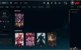 Conta LOL - 60 campeões - 25 Skins - Platina 4 - Honra 2
