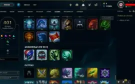 Conta League of Legends 2012 com muitas skins