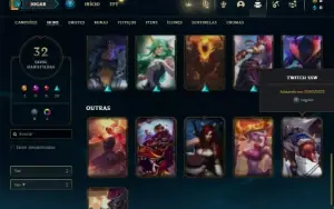 Conta Unranked com 53 Champs e 32 Skins + 2 Fragmentos