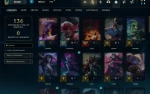 Conta Unranked com 53 Champs e 32 Skins + 2 Fragmentos