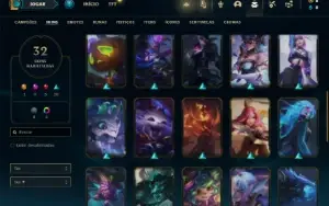 Conta Unranked com 53 Champs e 32 Skins + 2 Fragmentos