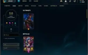 Conta prata 1 com 50 skins e 89 champs