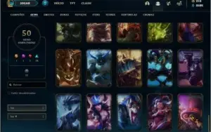 Conta prata 1 com 50 skins e 89 champs