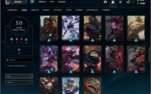 Conta prata 1 com 50 skins e 89 champs
