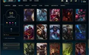 Conta prata 1 com 50 skins e 89 champs