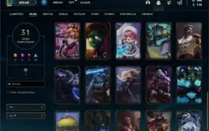 Conta bronze 1 com 70 Champs e 31 Skins