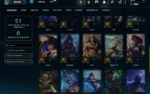 Unranked com 35 Champs e 3 Skins ( Ex Esmeralda )