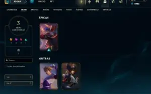 Unranked com 35 Champs e 3 Skins ( Ex Esmeralda )