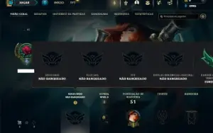 Unranked com 35 Champs e 3 Skins ( Ex Esmeralda )