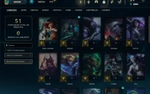 Unranked com 35 Champs e 3 Skins ( Ex Esmeralda )