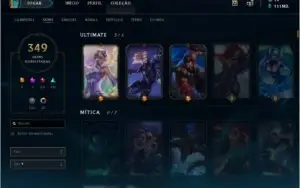 CONTA LOL PLATINA V, ALL CHAMP, 349 SKINS, 111 EA