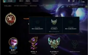 CONTA LOL PLATINA V, ALL CHAMP, 349 SKINS, 111 EA
