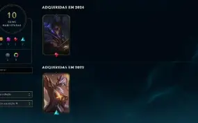 Mmr zerado - Nível 55- 40 campeões - 17 Skins - 100% Segura