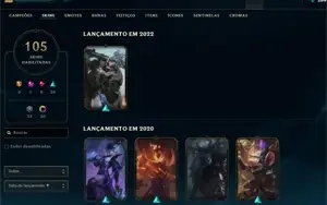 Conta antiga gold , 105 skins diamante nas outras seasons!!