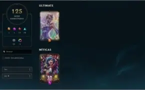Conta LOL 2012 - raridade - 125 skins - lvl 249