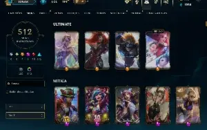 Unranked com TODOS os champs e 512 Skins ( Nivel 786 )