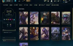 Unranked com TODOS os champs e 512 Skins ( Nivel 786 )