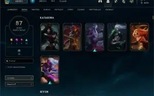Conta de LoL PLATINA / FULL CHAMP / MUITA SKIN
