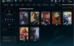 Conta Platina 4 com 7 Skins e 26 Champs