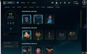 Conta lol 125 skin 125 campeão lvl 184