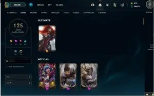 Conta lol 125 skin 125 campeão lvl 184
