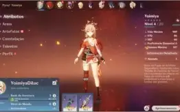 Conta Genshin Impact AR 7 com Yoimiya + Diluc