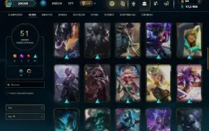 Unranked com 75 Champs e 51 Skins + 1 Prestigio do Yasuo