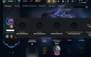 Unranked com 75 Champs e 51 Skins + 1 Prestigio do Yasuo