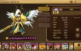 Conta summoners wars, 28 6* estrela, 7 nat 5* com homunculus