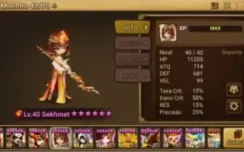 Conta summoners wars, 28 6* estrela, 7 nat 5* com homunculus