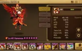 Conta summoners wars, 28 6* estrela, 7 nat 5* com homunculus