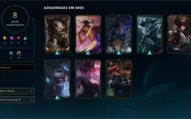 LoL Smurf - Conta NV 33 - Todas as Skins e Cromas da Samira.