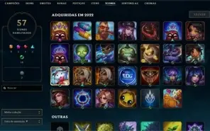 LoL Smurf - Conta NV 33 - Todas as Skins e Cromas da Samira.