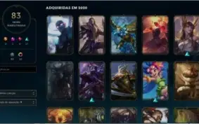Conta league of legends platina 1 83 skins