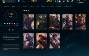 Prata 1 com TODOS os Champs e 187 Skins ( ADC / MID / JG )