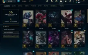 Ouro 4 com 40 Champs e 18 Skins