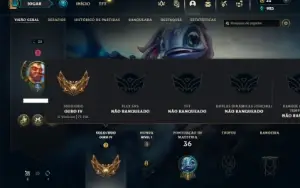Ouro 4 com 40 Champs e 18 Skins