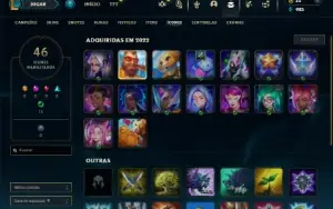 Ouro 4 com 40 Champs e 18 Skins